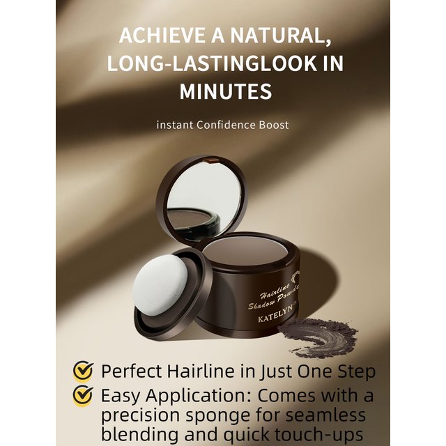 Waterproof Hairline Shadow Powder Natural Hair Line Concealer Root Touch Up with Sponge Puff