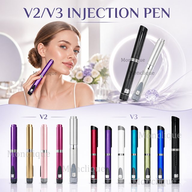 V2/V3 Beauty Injection Pen Anti-wrinkle Facial Syringe Peptide Insulin Syringe Reusable Metal Material Beauty Tattoo Health Care
