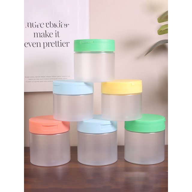 250/300/350ml Makeup Remover Cotton Cream Jar Lid Body Lotion Scrub Jar Cosmetic Container Travel Portable Bottle