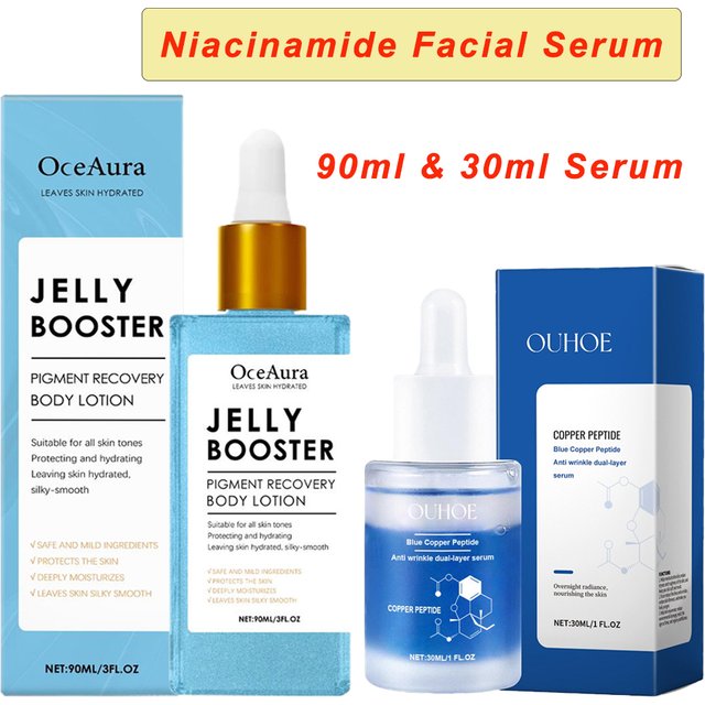 Niacinamide Facial Serum Jelly Booster Moisturizing Even Skin Tone Pore Minimizing Oil Control Smoothing Essence 30ml/90ml