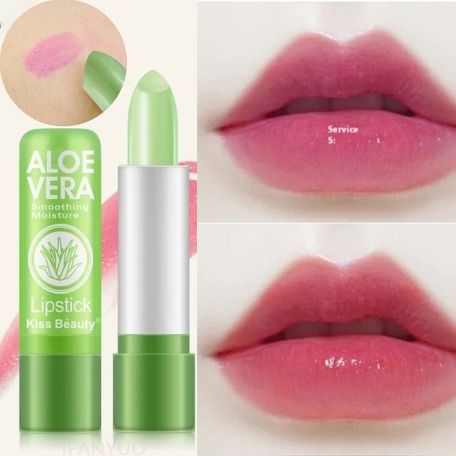Aloe Vera Moisturizing Lipstick Natural Lasting Temperature Color Changing Lip Balm Fade-Resistant Nourishing Lips Care Makeup