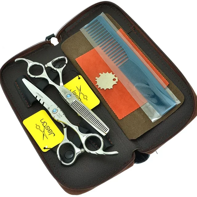 Acier inoxydable 5.5 "/6.0" ciseaux de coupe de cheveux de barbier Salon de coiffure ciseaux amincissants tondeuses à cheveux ciseaux de coupe de cheveux A0018D
