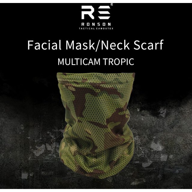 MCTP Tropic Camouflage Neckerchief Tactical Face Mask for Summer Outdoor Activities Sun Protection Windproof Headscarf for
