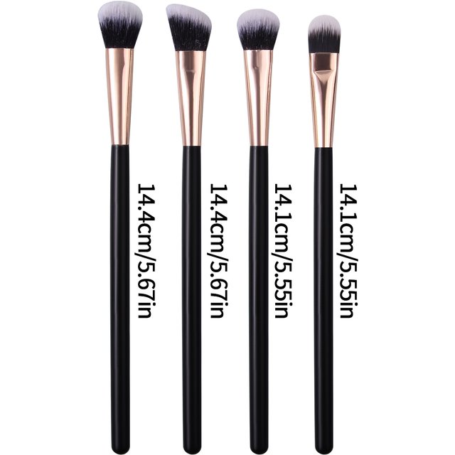 4PCS soft wooden handle eye makeup brush, eyeshadow brush, smuder brush, detail brush, multi-purpose beauty tool
