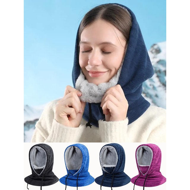 Winter Warm Balaclava Thermal Windproof Ski Hood Motocycle Face Cover Polar Fleece Adjustable Cycling Neck Cover Full Face Mask