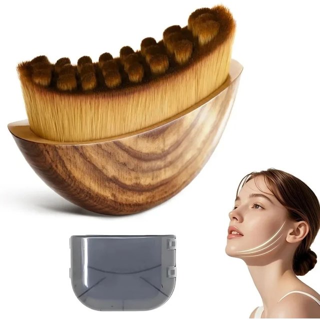 1Pc Lymphatic Drainage Facial Massage Brush with Storage Box, Face Contour Massager for Face Chin Neck Skin Care