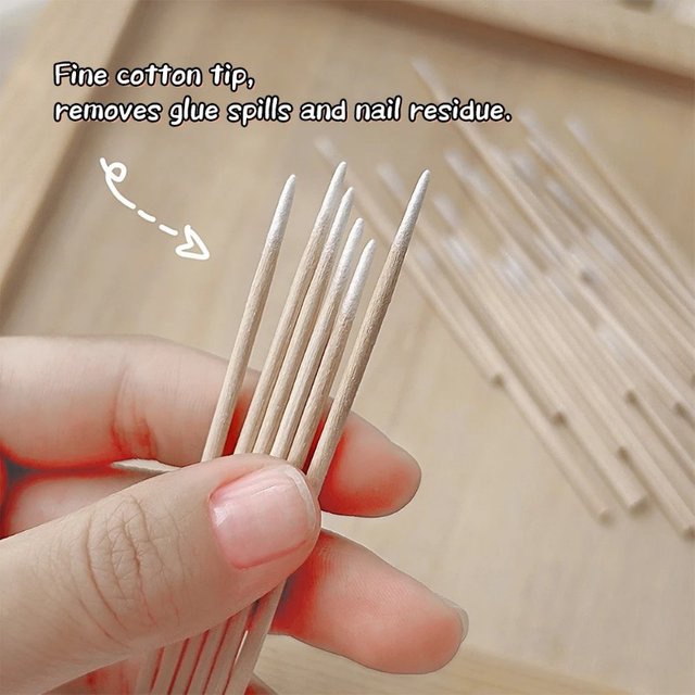 100/300/500Pcs Disposable Wood Cotton Swab Double Head Lipstick Ear Swabs Eyelash Cleaning Cotton Buds Manicure Beauty Supplies