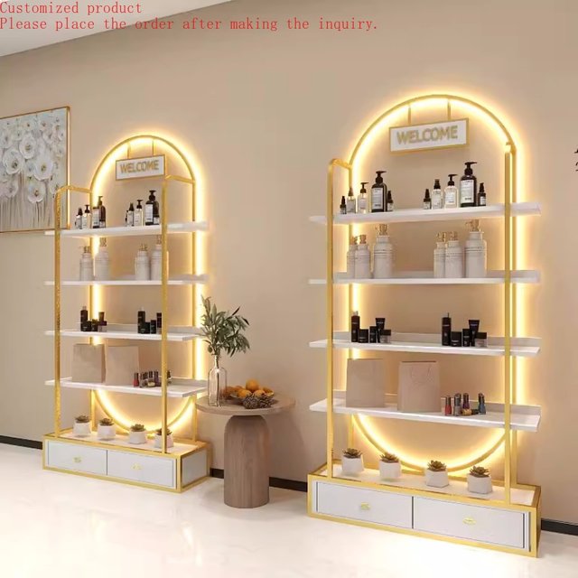 Custom.High Quality Nail Salon Furniture Display Stand Factory Direct Multi Layer Display Shelves for Nail Polish Cosmetics Skin