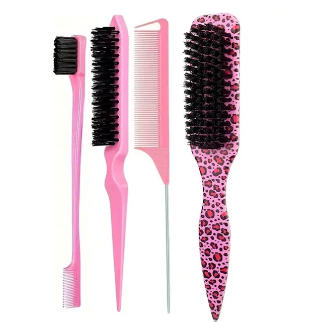Bristle Slick Back Hair Brush for Sleek Ponytail Bun & Smoothing Baby Hairs, Flyaways, Edge Control - Backcombing & Teasing