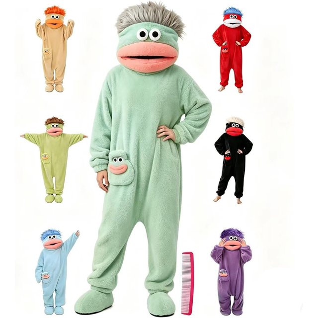 Big Mouth Monster Onesie Warm Home Loungewear Plush Pajamas Funny Design Imported Hand Wash Only