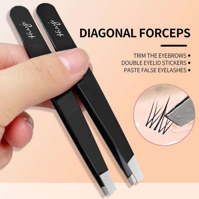 Eyebrow Tweezers Stainless Steel Slanted Clippers Fine Hair Remover Beauty Makeup Tool for Eye Brow Hair Removal