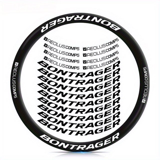 Bontrager AEOLUS Comp 5 Wheel Stickers - 17 Pcs Sunscreen Waterproof Decals Set for MTB & Road Bike, Anti-Fade Protection