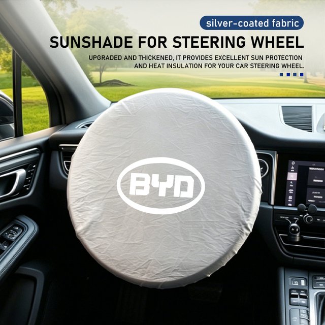 Car Steering Wheel Anti-Heat Sun Shade Cover Sunscreen Insulation Protect Shield For BYD Tang F3 E6 Atto 3 Yuan Plus Song Max F0