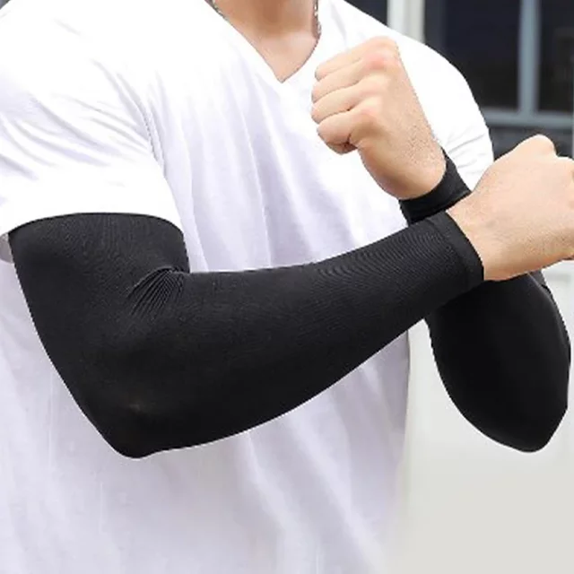 1 Pair Sports Arm Sleeves Compression UV Protection for Basketball Cycling Running Volleyball Sunscreen Arm Warmers