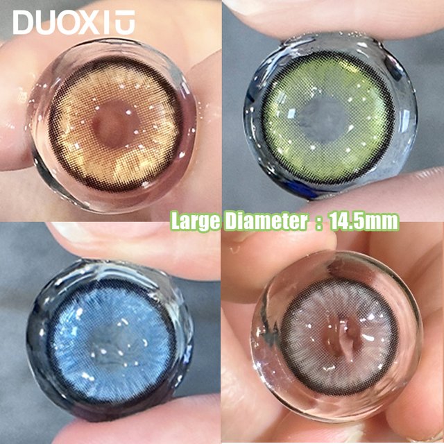 DUOXIU 1Pair Green Lenses Colorld Contact Lenses for Eyes Blue Grey Pupils Cosmetics Diopter Degrees-0.00 to-8.00 Fast Shipping