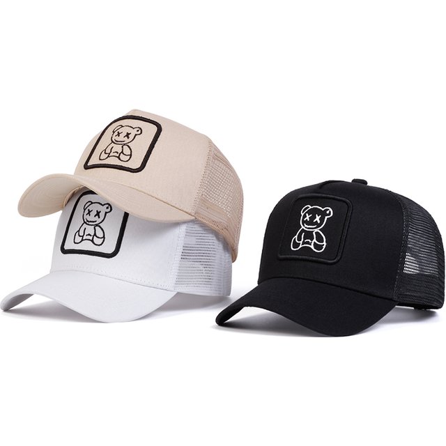 Unisex XX Little Bear Embroidery Baseball Net Caps Spring and Summer Outdoor Adjustable Casual Hats Sunscreen Hat