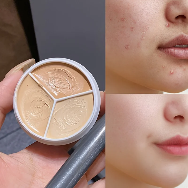 3-Color Concealer Palette Professionally Covers Eyes Dark Circles Spots Pimples Black Lacrimal Groove Repair Foundation Make Up