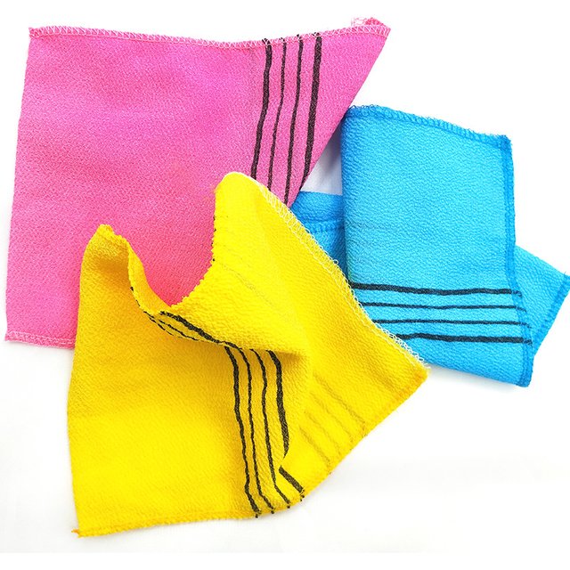 1pc Korean Exfoliating Bath Pad Towel Asian Exfoliating Bath Washcloth Body Scrub Shower Double Sided Exfoliating Cloth Gloves