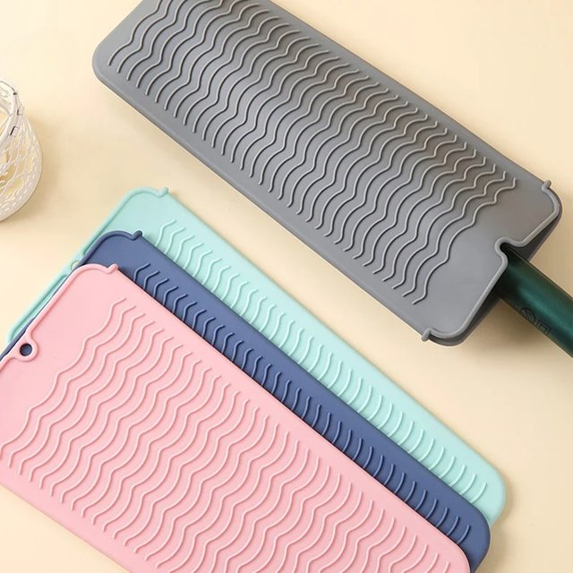 1PC Silicone Hair Curling Wand Cover Hair Straightener Storage Bag Hairdressing Curling Iron Insulation Mat Heat Resistant Pouch