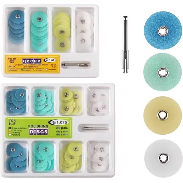 40/80pcs Dental Composite Polishing Discs Holding Mandrel Soflex Flexi Disc RA Shank Teeth Whitening Material Dentistry Tools