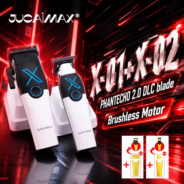 JUCAI Hair Clippers Men Professional Kit DLC Blade 8000RPM Brushless Motor with Base Charger Hair Trimmer Machine