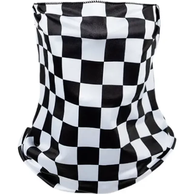 1Pc Outdoor Men Women Checkered Grid Face Mask Motorcycle Riding Neck Face Protection Cover Windproof Anti-UV Cycling Tube Scarf