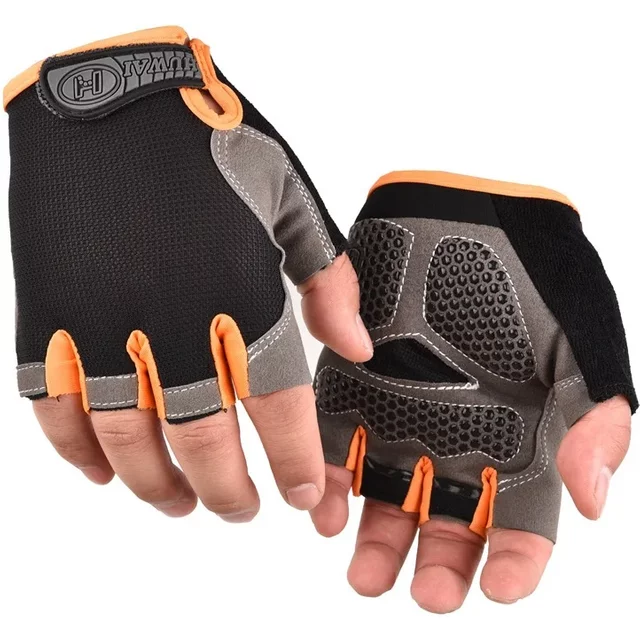 1 Pair Anti-Slip Cycling Gloves Breathable Half Fingerless Gloves Mtb Gloves Sunscreen Elastic Outdoor Sport Bicycle Gloves
