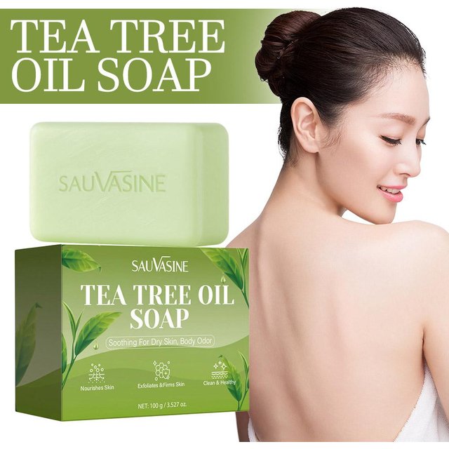 Tea Tree Relief Soap Bar Deep Pore Cleansing, Natural Herbal Soaps Bar For Feet & Body Care, Men & Women Body Skincare Soap