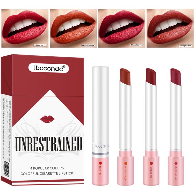 Colors Cigarettes 4 Lasting Stick Waterproof Pack Lip Set Lipstick Long Matte Lipstick Transparent Lipstick Valentine's Day Gift