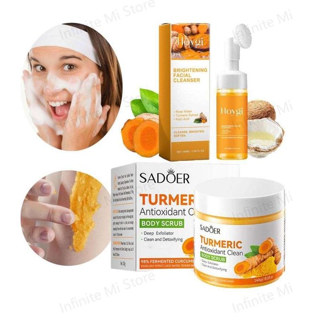 Turmeric Facial Cleanser Facial Scrub Cleansing Oil Control Blackhead Remover Shrink Pores Skin Care Body Care
