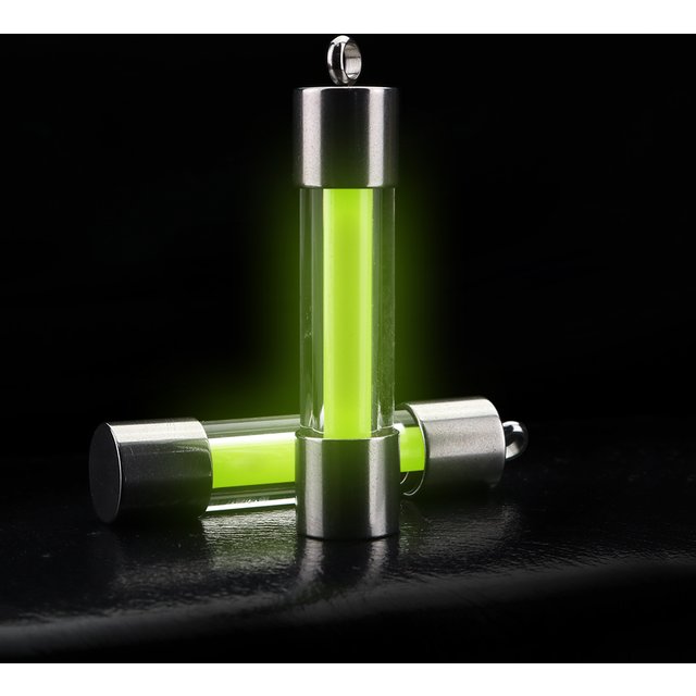 Lampe de signalisation extérieure, pendentif lumineux en tube, porte-clés EDC, pendentif lumineux en acier inoxydable et verre.