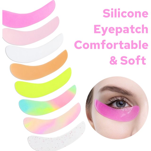 Libeauty Reusable 1 Pair Eye Pad Silicone Stripe Lash Pads Eyelash Extension Lower Lash Silicone Under Eye Gel Patch Makeup Tool