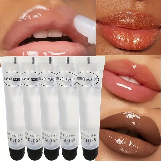 5pcs Glossy Finish Lip Gloss, Moisturizing Cream for All Skin Types, Non-Sticky Hydrating Lip Oil, Long-Lasting Shine for Dry Li