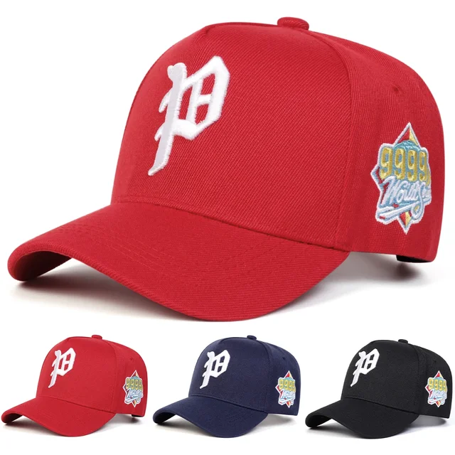 Unisex Gothic P Letter Embroidery Baseball Caps Spring Autumn Outdoor Adjustable Casual Hats Sunscreen Hat Sports Cap
