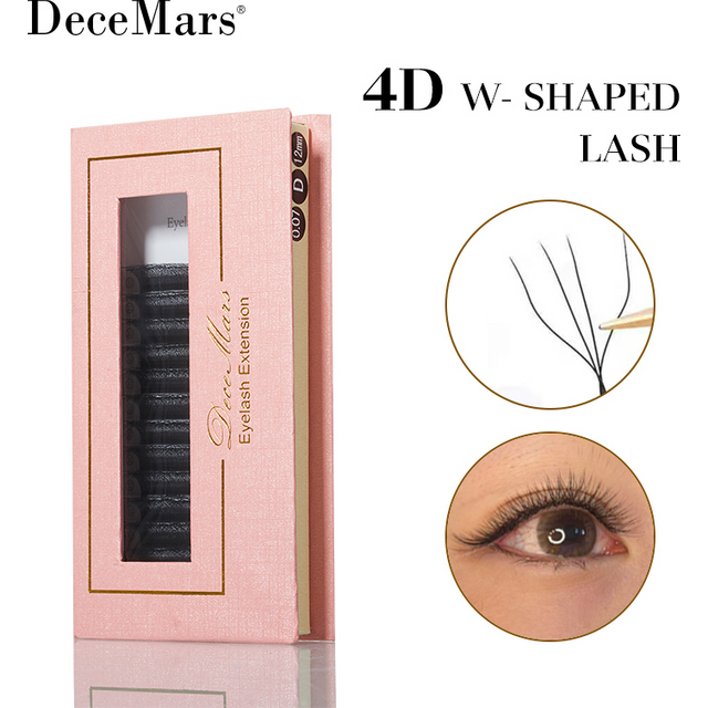 DeceMars 4D - W Shaped Eyelash Extension (12line/Tray) for Makeup
