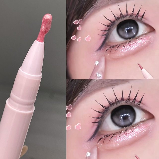Herorange Glitter Shimmer Eyeliner Pen Sparkly Highlighter for under Eye Smooth Liquid Lying Silkworm Makeup Pen