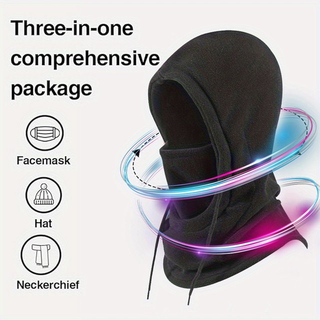 Cold Weather Sports Balaclava Windproof Thermal Face Mask Hooded Scarf for Ski Cycling Fishing