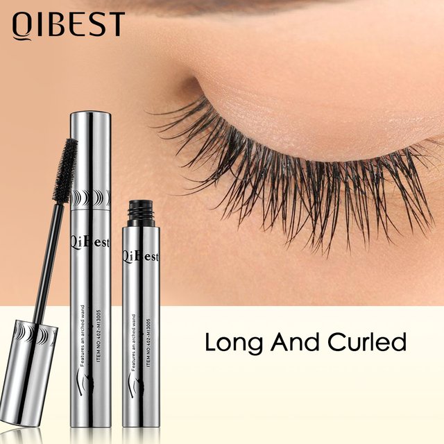 QIBEST Mascara imperméable noir maquillage pour les yeux Rimmel 4D cils cosmétiques Curling épais Mascara cils fibre de soie Volume Mascara