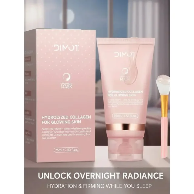 5PCS Collagen Sleeping Mask Anti Aging Wrinkle Firming Brightening Hydrating Night Facial Cream Repair Smooth Skin Care Beauty