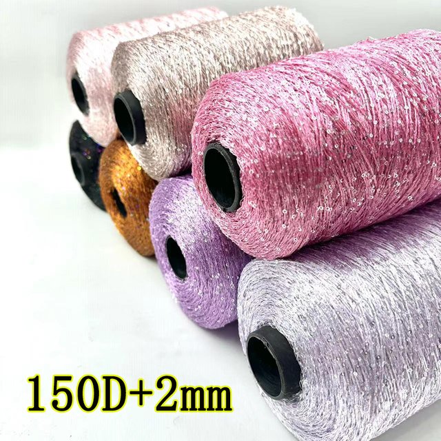 Price 250 Grams Of 1 Group Of High-End Popular Yarn Small Perfume Sequins Beaded Yarn 150D +2mm Sequins Handmade Knitting Yarn