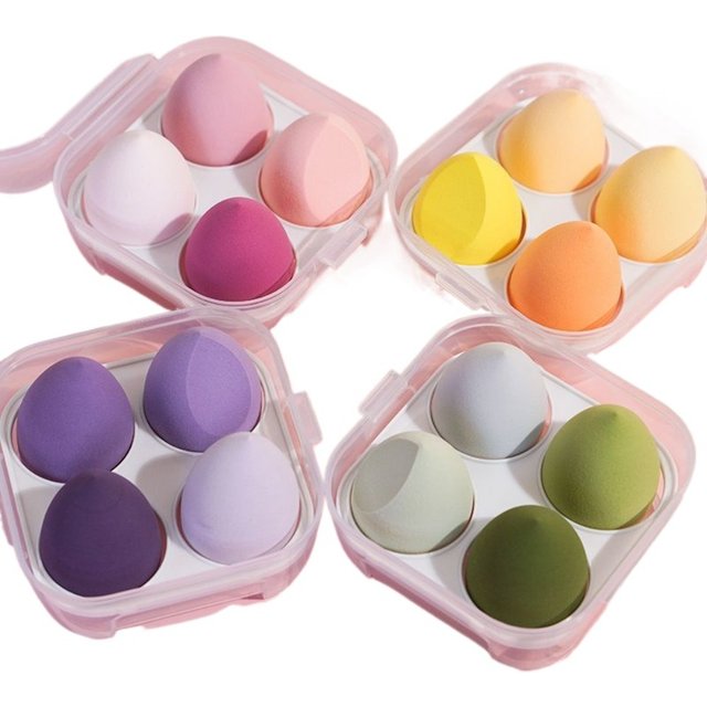 Makeup Sponge Set Dual Use for Liquid/Powder Foundation Beauty Egg Finger Sponges Cosmetic Puff Women Makeup Tools with Box