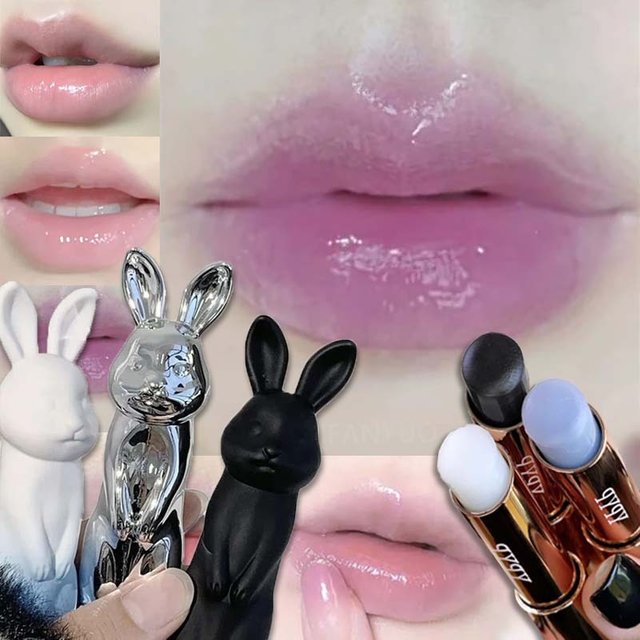 Rabbit Moisturizing Lip Balm Purple Rose Tint Crystal Jelly Colored Anti-chapped Smooth Lip Lines Base Clear Lipstick Lips Care