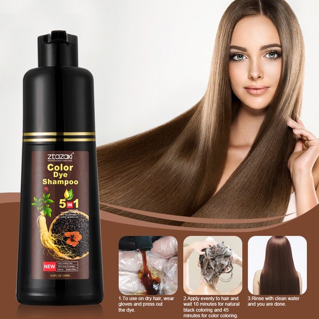 MOKERU Ginseng hair care hair dye shampoo five in one plant extract formula, gentle and non irritating, suitable for all hair ty