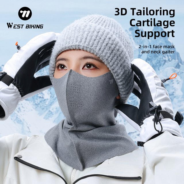 WEST BIKING Autumn&winter 2-in-1 Face Mask Men Women Windproof Heat-Retaining Neck Protection Scarf Sports Cycling Skiing Mask