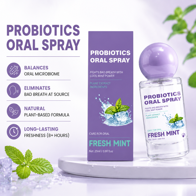 Probiotics Oral Spray for Fresh Breath Oral Care Mouth Refreshing Spray with Natural Ingredients Daily Hygiene Protection 20ml