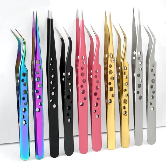 Professionelle Wimpern Pinzette Edelstahl 3D Volumen Wimpern Verlängerung Clip Ausgezeichnete Verschluss Augenbraue Pinzette Make-Up-Tools