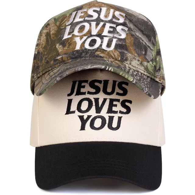 Unisex JESUS LOVES YOU Embroidery Baseball Caps Spring and Autumn Outdoor Adjustable Casual Hats Sunscreen Hat Sports Cap
