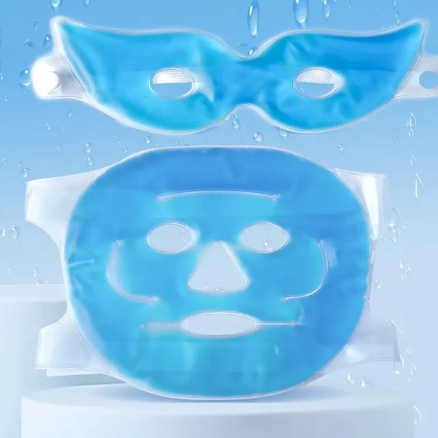 Face Cooling Mask Gel Eye Mask Ice Pack Cooling PVC Hot Cold Therapy Skin Care Tool Gel Face Mask Skin Firming Spa Sleep Mask