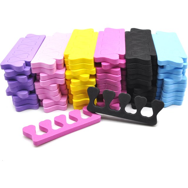 100 PCS/LOT Professional Nail Art Toes Separators Fingers Foots Divider Sponge Soft Gel UV Beauty Tools Polish Manicure Pedicure