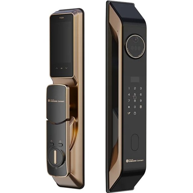 Samsung P90Max 3D Facial Recognition Semiconductor Fingerprint Door Lock With Visible Large Screen Cat Eye Safety Protection